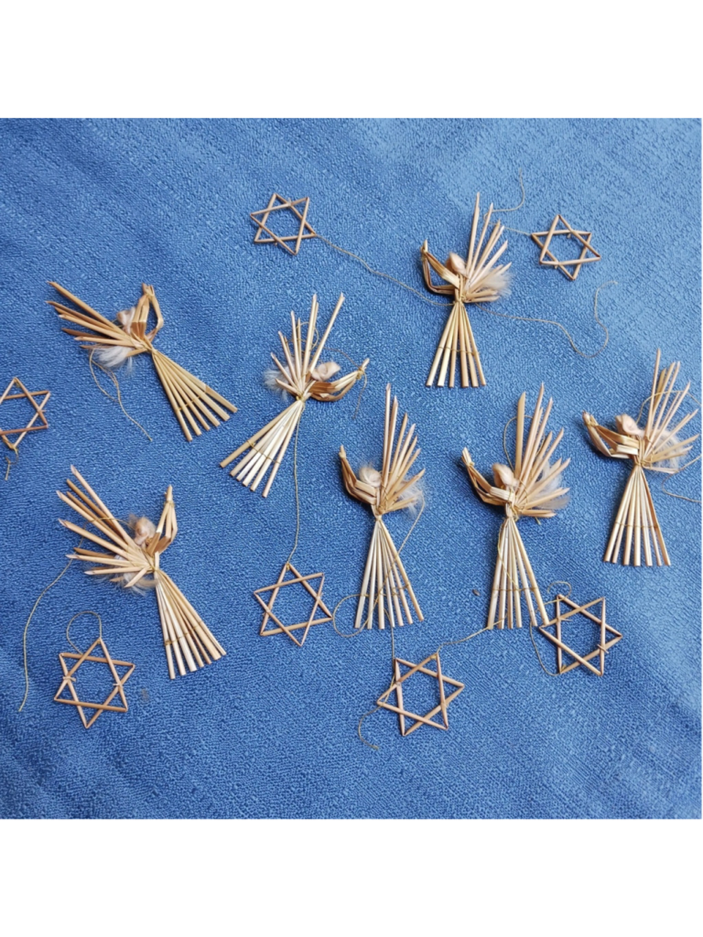 VTG Straw Angels Ornaments Christmas Hanukkah Star Cottagecore Farmhouse Denmark